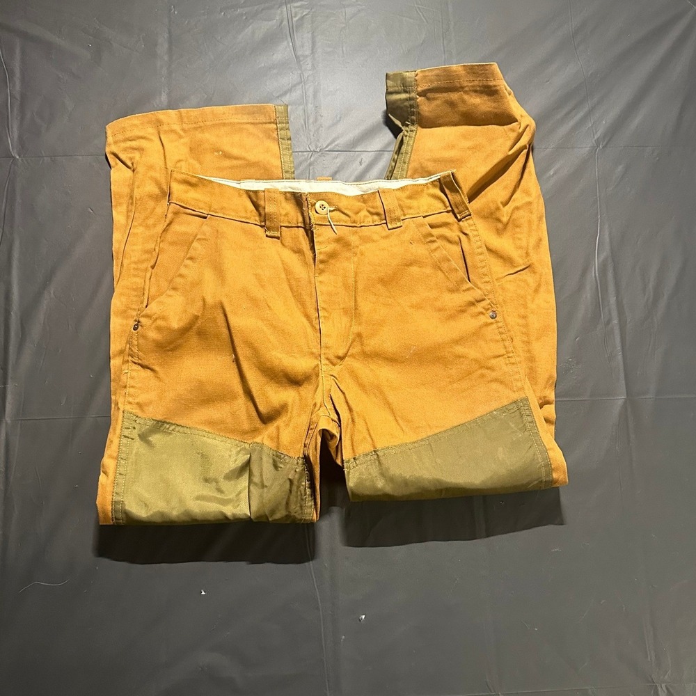 Vintage Saf-T-Bak Hunting Clothes Canvas Brush Pants Brown Green 30x30 USA